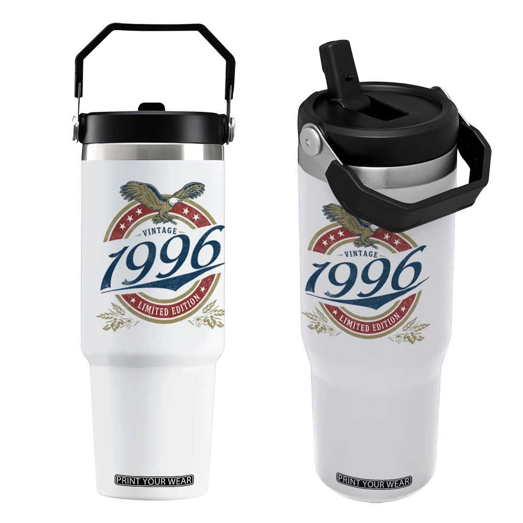 30th Birthday Beer Lover Vintage 1996 Limited Edition Flip Straw Tumbler Bald Eagle TS11 One Size: 30 oz White Print Your Wear