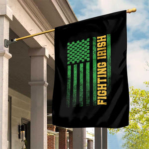 Vintage Fighting Irish Shamrock American Flag Garden Flag