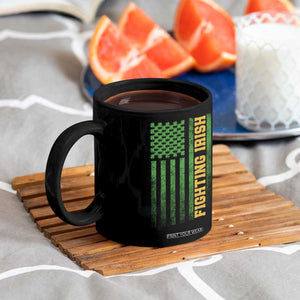 Vintage Fighting Irish Shamrock American Flag Coffee Mug