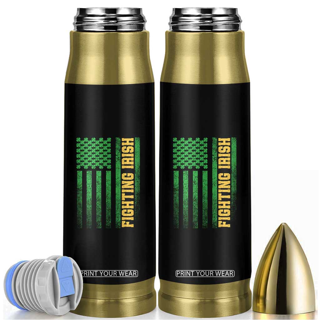 Vintage Fighting Irish Shamrock American Flag Bullet Tumbler