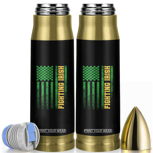 Vintage Fighting Irish Shamrock American Flag Bullet Tumbler
