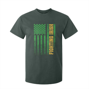 Vintage Fighting Irish Shamrock American Flag T Shirt For Kid