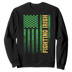 Vintage Fighting Irish Shamrock American Flag Sweatshirt