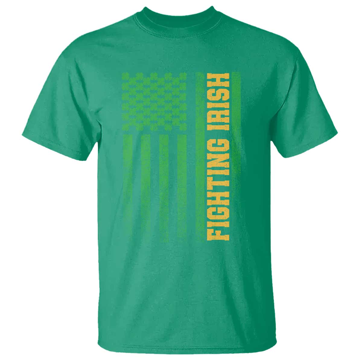 Vintage Fighting Irish Shamrock American Flag T Shirt