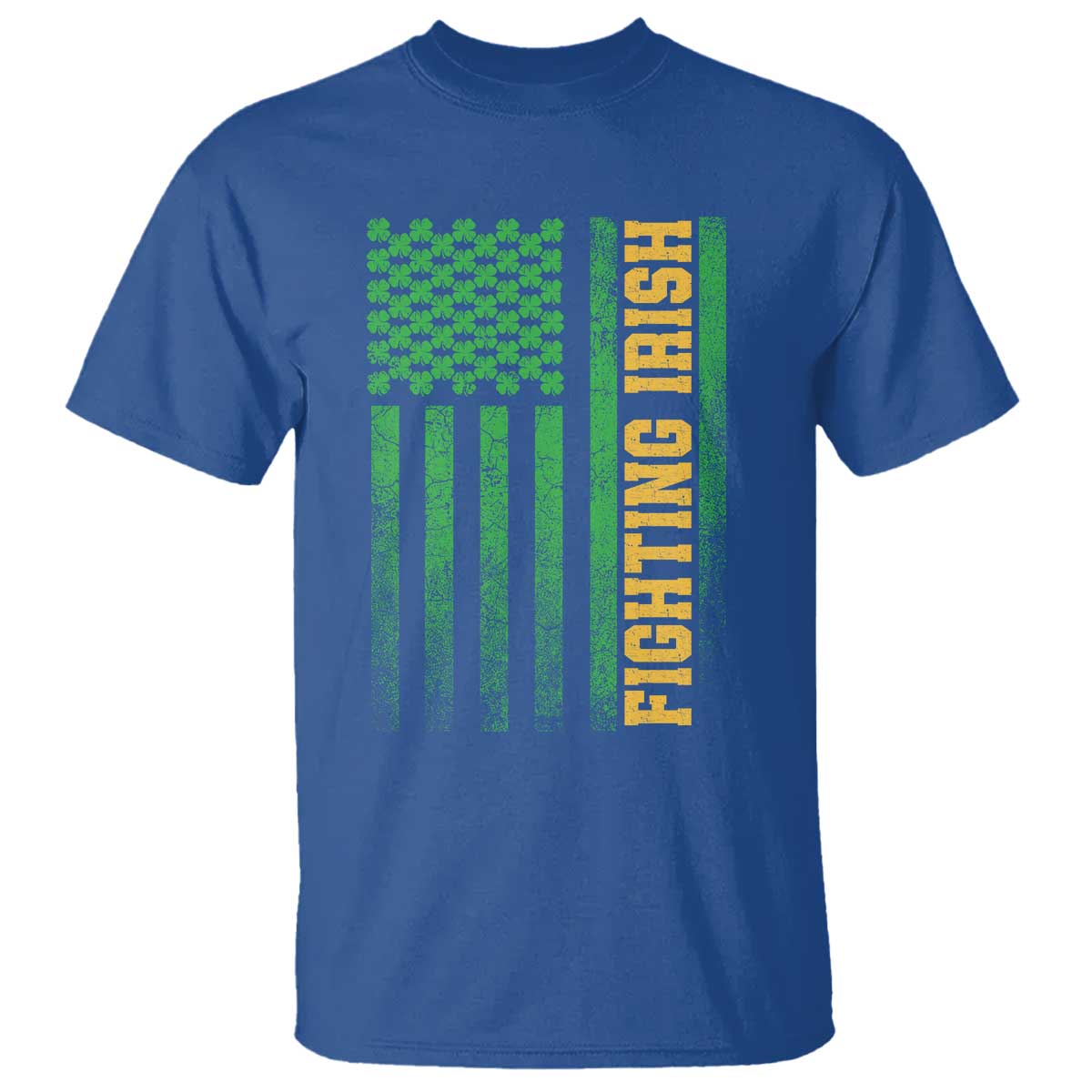 Vintage Fighting Irish Shamrock American Flag T Shirt
