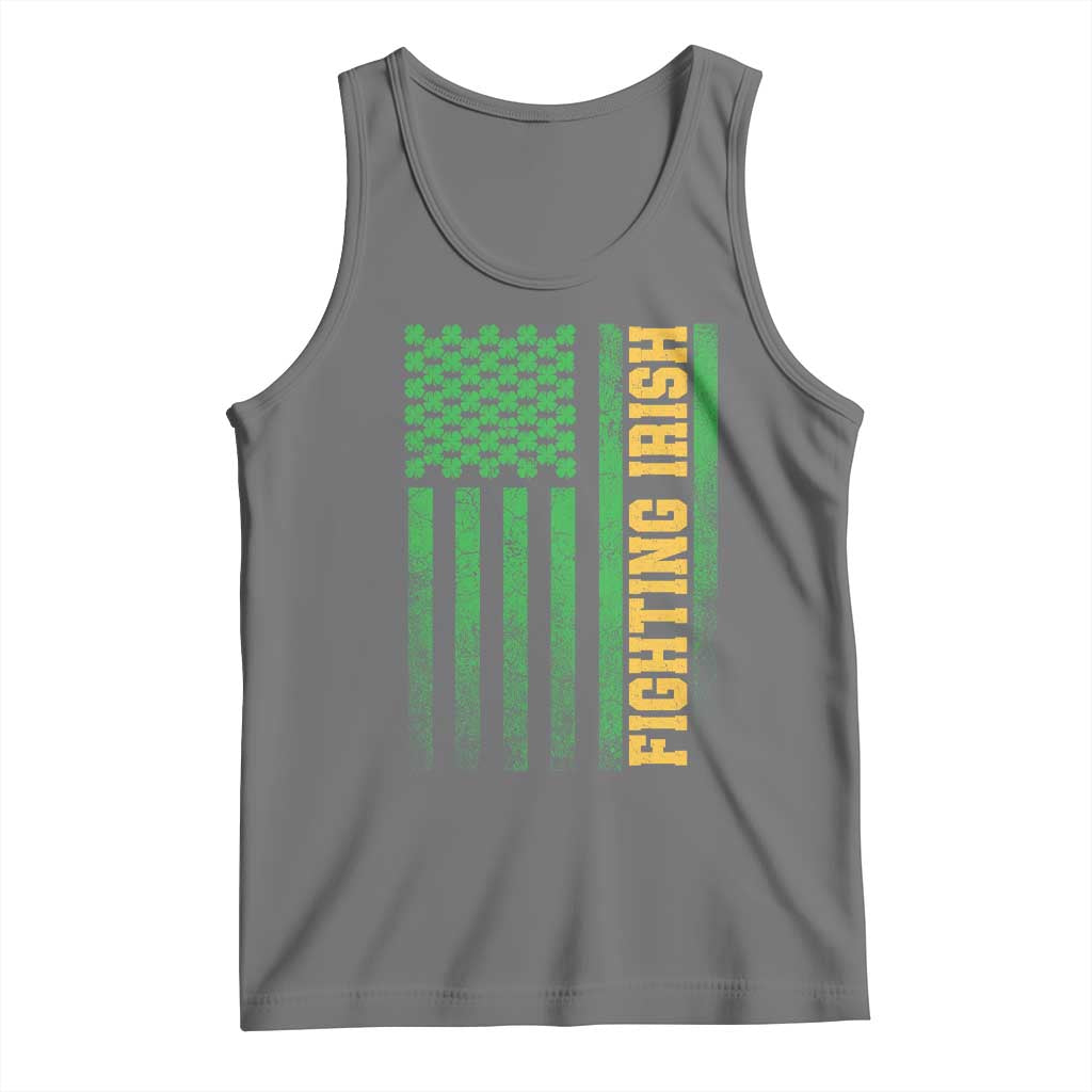 Vintage Fighting Irish Shamrock American Flag Tank Top