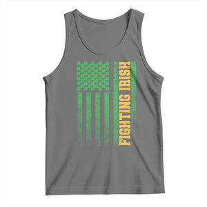 Vintage Fighting Irish Shamrock American Flag Tank Top
