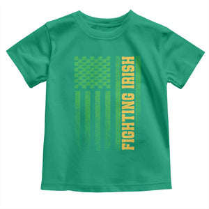 Vintage Fighting Irish Shamrock American Flag Toddler T Shirt