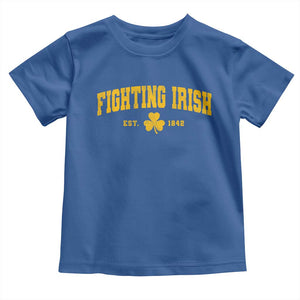 Fighting Irish Est 1842 Toddler T Shirt Vintage Varsity Sports Jersey Style Gold Shamrock