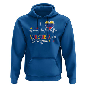 Venezuelan Pride Hoodie Venezuela En Mi Corazon Heartbeat Flag Star TS11 Royal Blue Print Your Wear