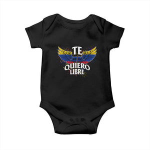 Venezuelan Pride Baby Onesie Te Quiero Libre Venezuela Flag Wings TS11 Black Print Your Wear