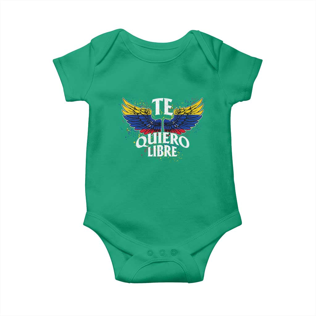 Venezuelan Pride Baby Onesie Te Quiero Libre Venezuela Flag Wings TS11 Irish Green Print Your Wear