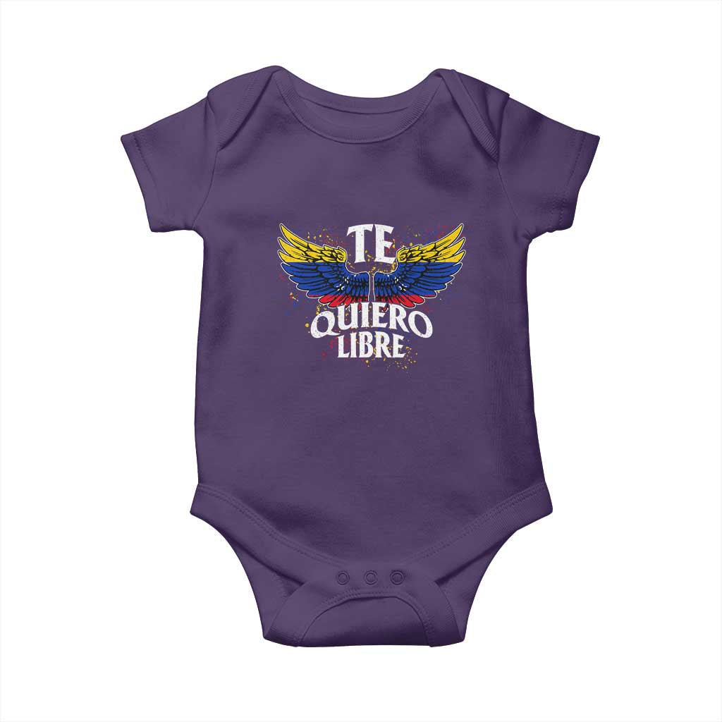 Venezuelan Pride Baby Onesie Te Quiero Libre Venezuela Flag Wings TS11 Purple Print Your Wear