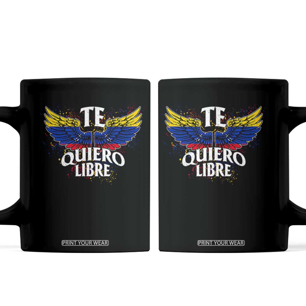 Venezuelan Pride Coffee Mug Te Quiero Libre Venezuela Flag Wings TS11 Black Print Your Wear