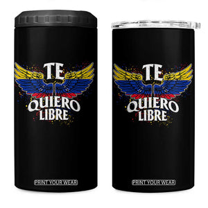 Venezuelan Pride 4 in 1 Can Cooler Tumbler Te Quiero Libre Venezuela Flag Wings TS11 One Size: 16 oz Black Print Your Wear