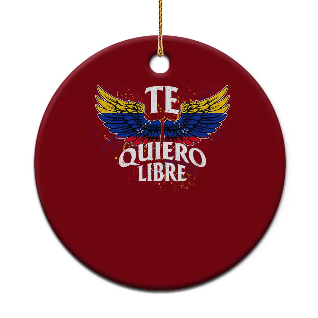 Venezuelan Pride Ceramic Ornament Te Quiero Libre Venezuela Flag Wings TS11 1pc Red Print Your Wear