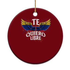 Venezuelan Pride Ceramic Ornament Te Quiero Libre Venezuela Flag Wings TS11 1pc Red Print Your Wear