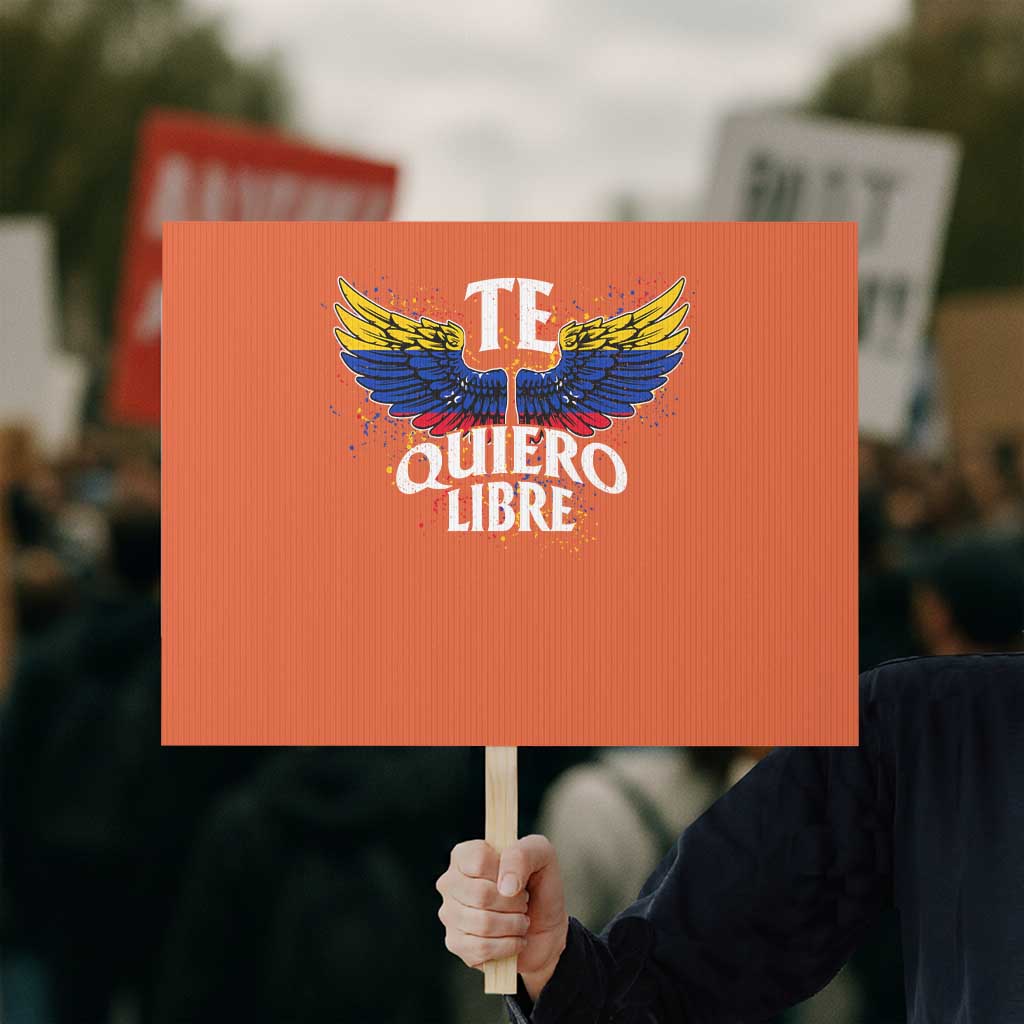 Venezuelan Pride Protest Sign Te Quiero Libre Venezuela Flag Wings TS11 Horizontal 18