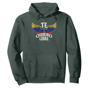 Venezuelan Pride Hoodie Te Quiero Libre Venezuela Flag Wings TS11 Dark Forest Green Print Your Wear
