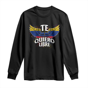 Venezuelan Pride Long Sleeve Shirt Te Quiero Libre Venezuela Flag Wings TS11 Black Print Your Wear