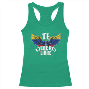 Venezuelan Pride Racerback Tank Top Te Quiero Libre Venezuela Flag Wings TS11 Irish Green Print Your Wear