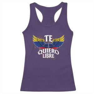 Venezuelan Pride Racerback Tank Top Te Quiero Libre Venezuela Flag Wings TS11 Purple Print Your Wear
