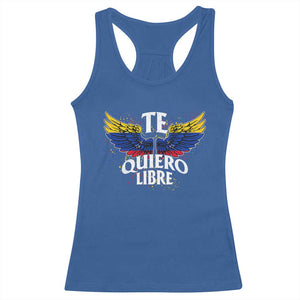 Venezuelan Pride Racerback Tank Top Te Quiero Libre Venezuela Flag Wings TS11 Royal Blue Print Your Wear