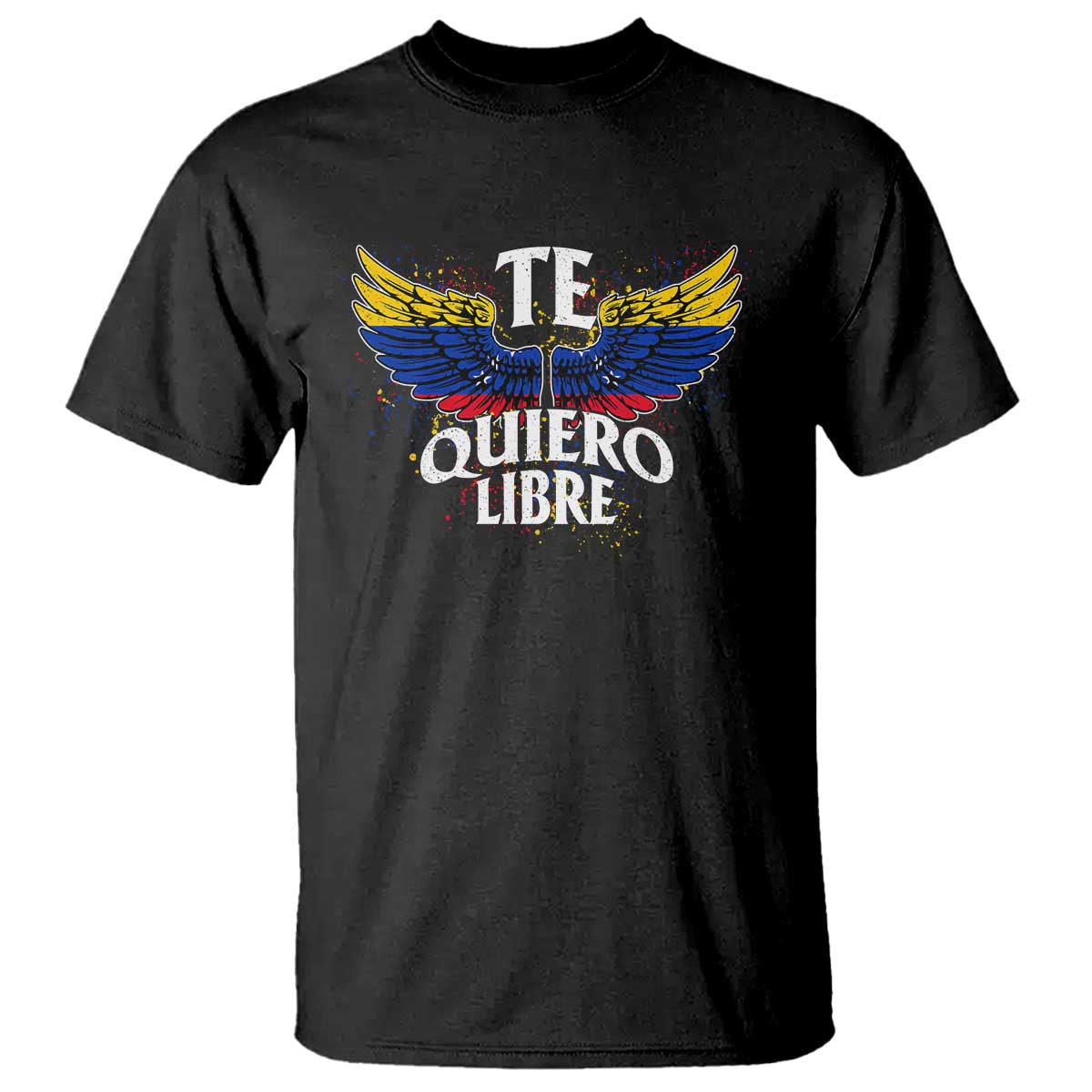 Venezuelan Pride T Shirt Te Quiero Libre Venezuela Flag Wings TS11 Black Print Your Wear