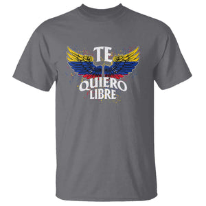 Venezuelan Pride T Shirt Te Quiero Libre Venezuela Flag Wings TS11 Charcoal Print Your Wear