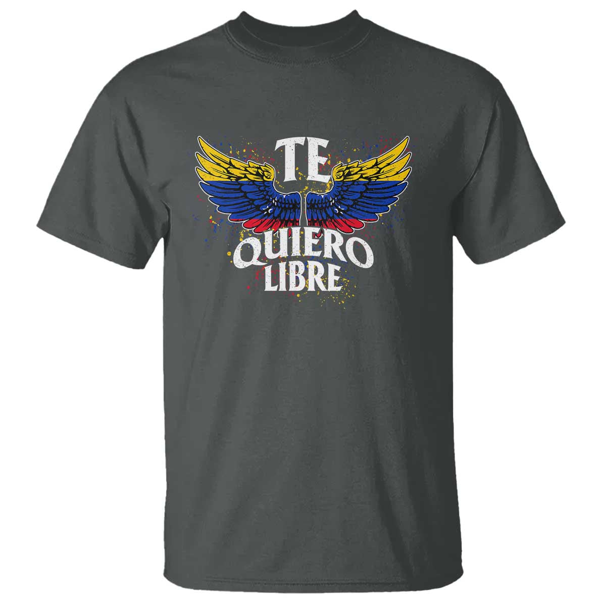Venezuelan Pride T Shirt Te Quiero Libre Venezuela Flag Wings TS11 Dark Heather Print Your Wear