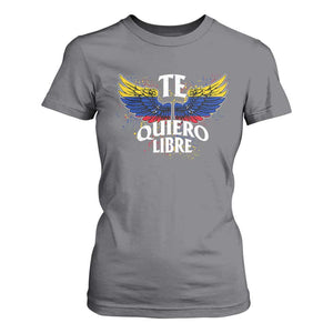 Venezuelan Pride T Shirt For Women Te Quiero Libre Venezuela Flag Wings TS11 Charcoal Print Your Wear