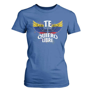 Venezuelan Pride T Shirt For Women Te Quiero Libre Venezuela Flag Wings TS11 Royal Blue Print Your Wear