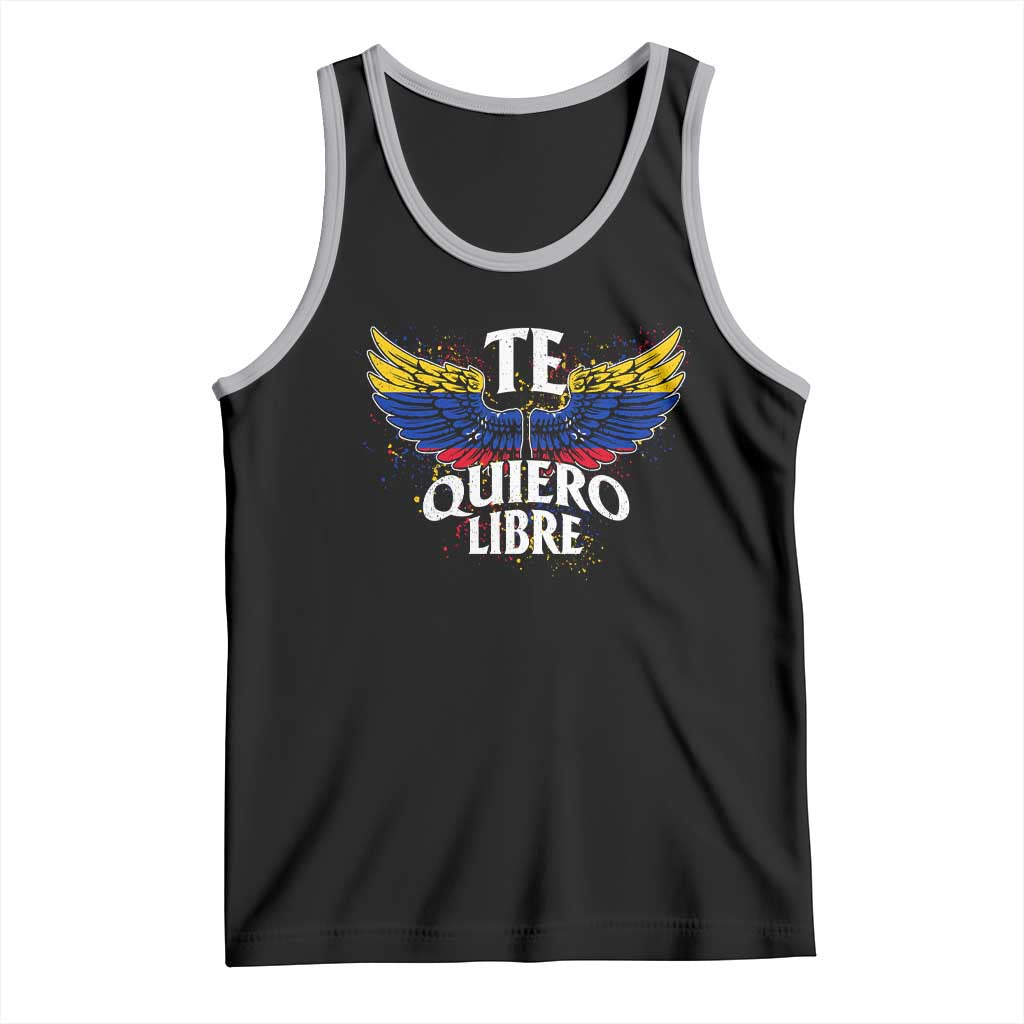 Venezuelan Pride Tank Top Te Quiero Libre Venezuela Flag Wings TS11 Black Athletic Heather Print Your Wear