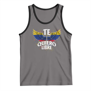 Venezuelan Pride Tank Top Te Quiero Libre Venezuela Flag Wings TS11 Deep Heather Black Print Your Wear