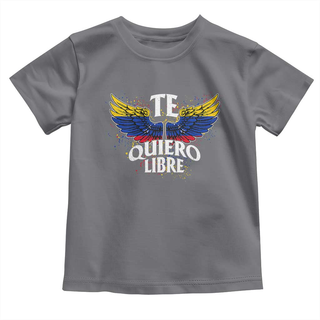 Venezuelan Pride Toddler T Shirt Te Quiero Libre Venezuela Flag Wings TS11 Charcoal Print Your Wear