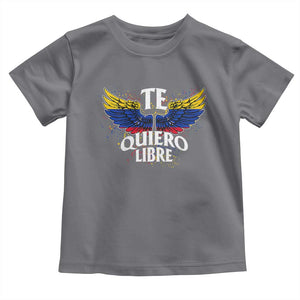 Venezuelan Pride Toddler T Shirt Te Quiero Libre Venezuela Flag Wings TS11 Charcoal Print Your Wear