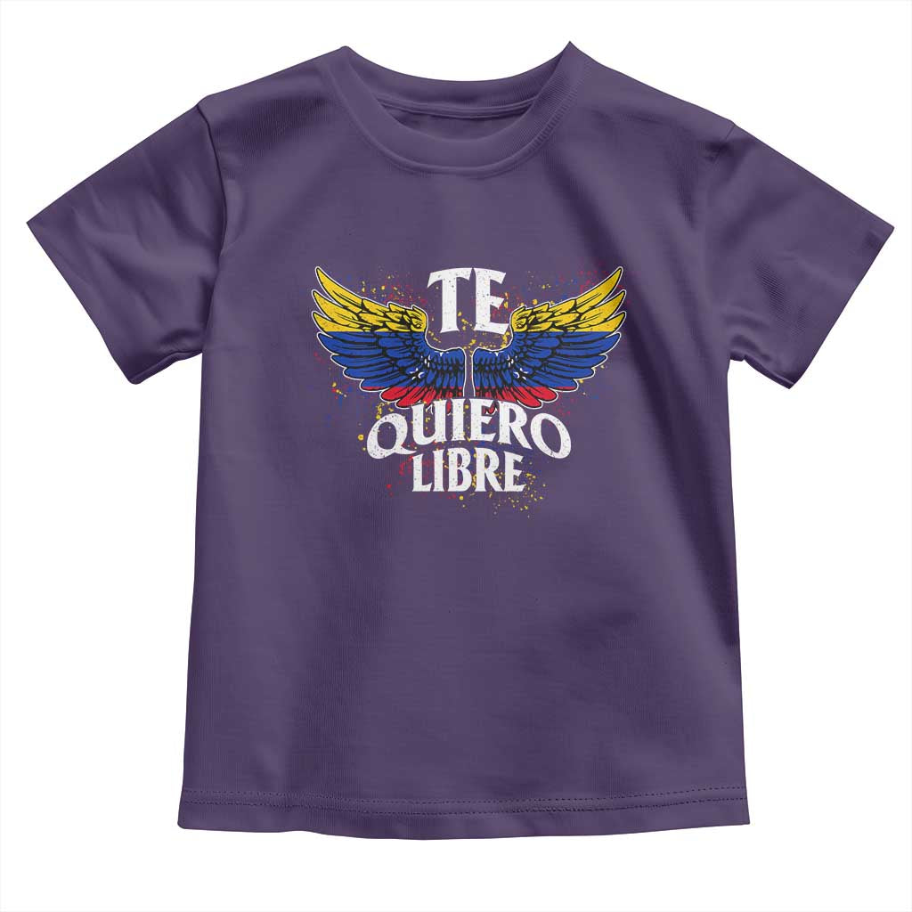 Venezuelan Pride Toddler T Shirt Te Quiero Libre Venezuela Flag Wings TS11 Purple Print Your Wear
