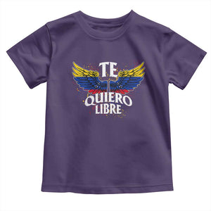 Venezuelan Pride Toddler T Shirt Te Quiero Libre Venezuela Flag Wings TS11 Purple Print Your Wear