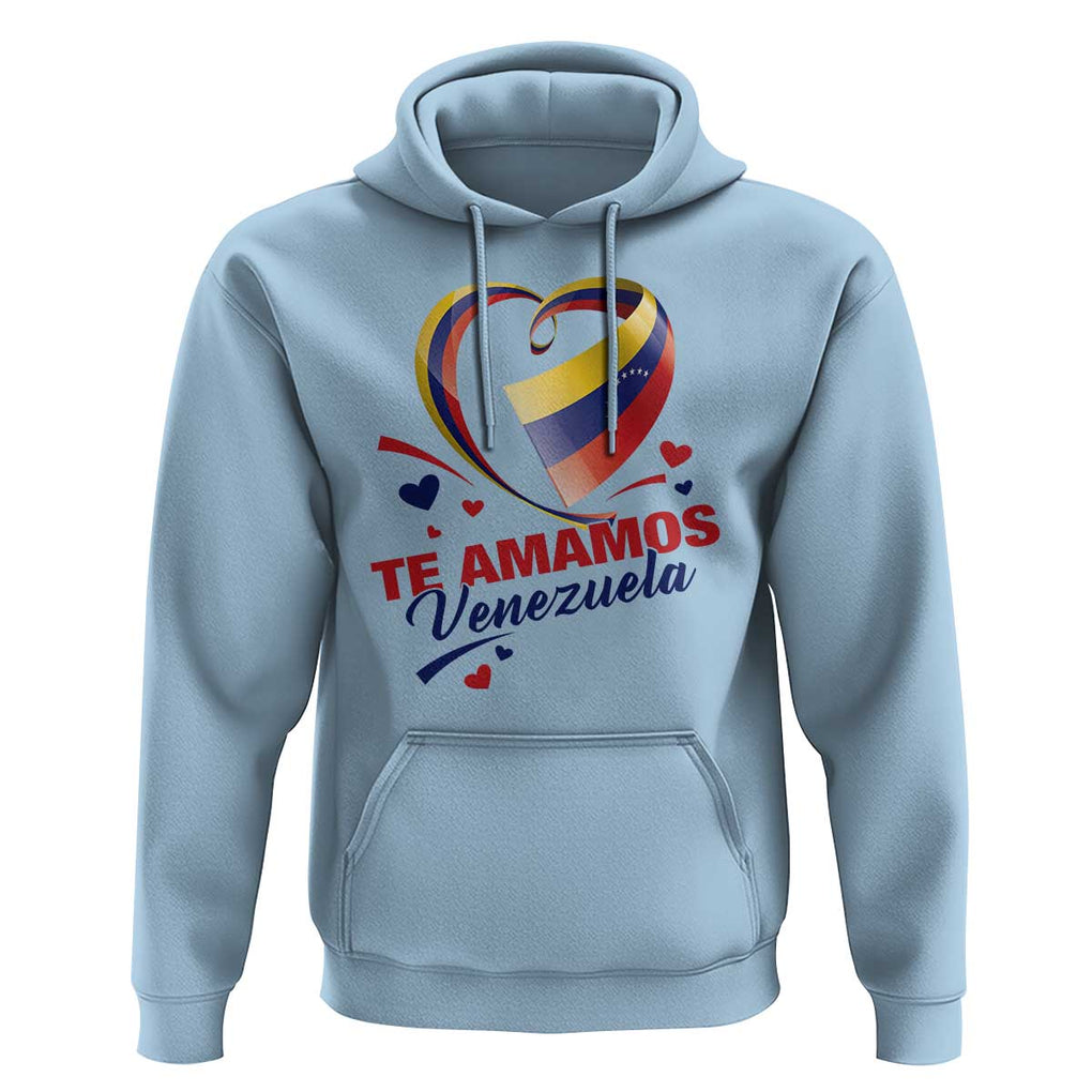 Venezuelan Pride Hoodie Te Amamos Venezuela Flag Heart TS11 Light Blue Print Your Wear