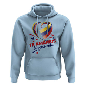 Venezuelan Pride Hoodie Te Amamos Venezuela Flag Heart TS11 Light Blue Print Your Wear