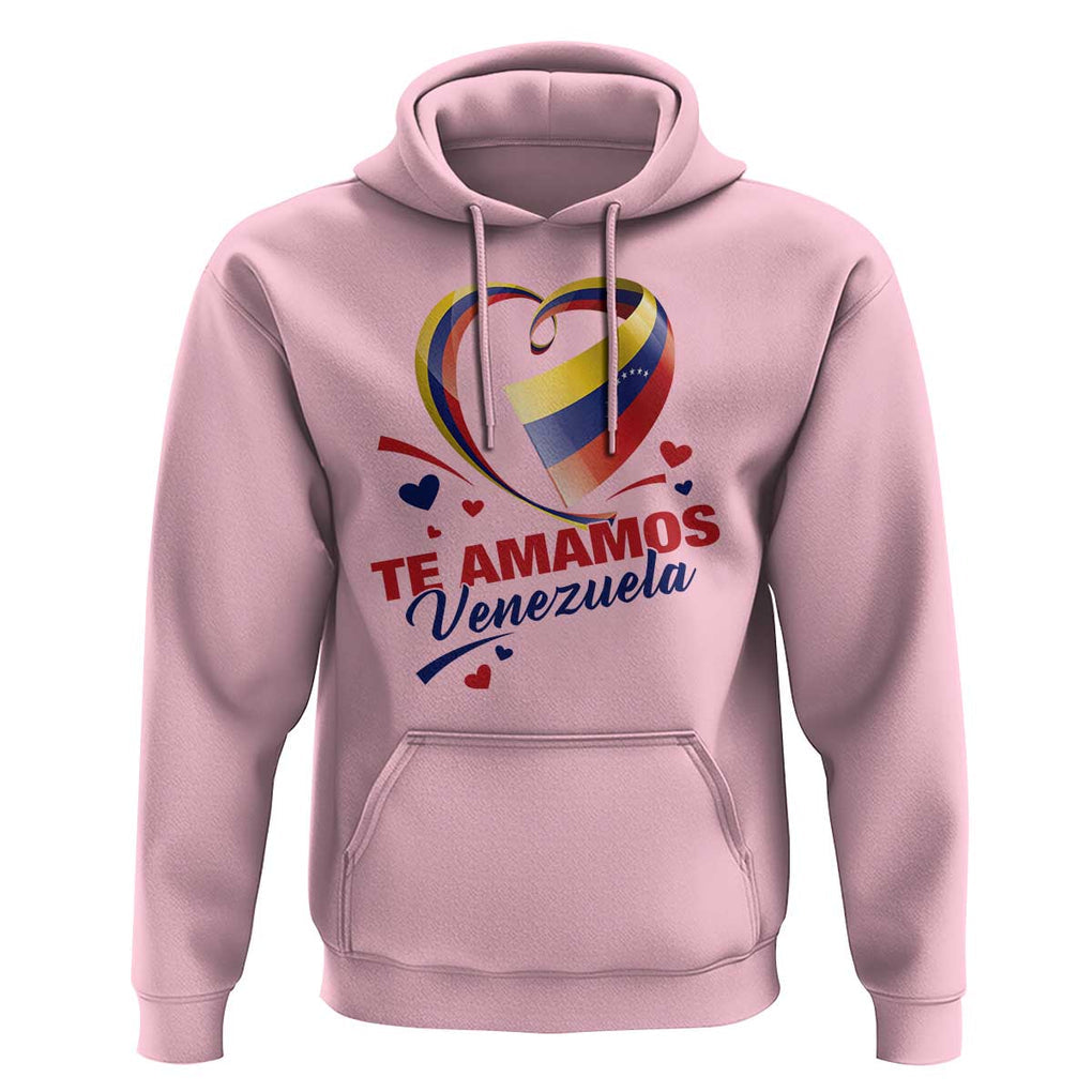 Venezuelan Pride Hoodie Te Amamos Venezuela Flag Heart TS11 Light Pink Print Your Wear