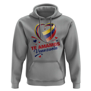 Venezuelan Pride Hoodie Te Amamos Venezuela Flag Heart TS11 Sport Gray Print Your Wear