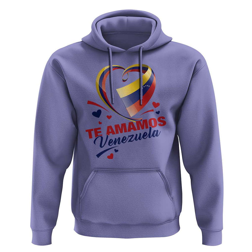 Venezuelan Pride Hoodie Te Amamos Venezuela Flag Heart TS11 Violet Print Your Wear