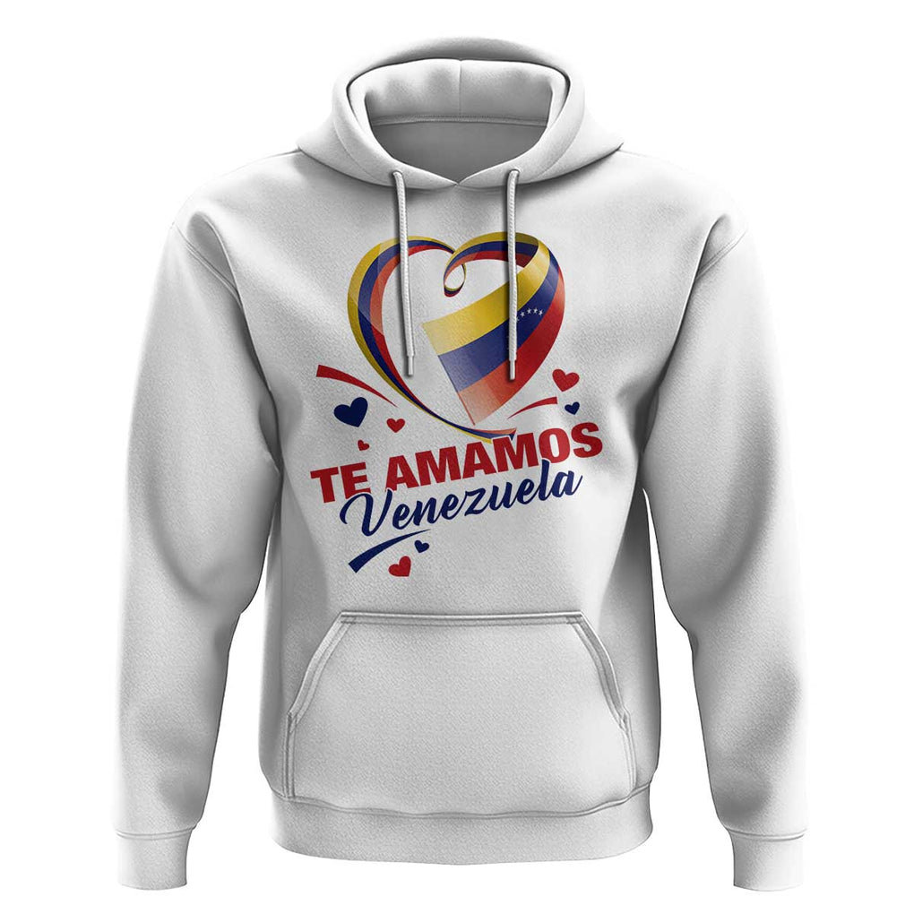Venezuelan Pride Hoodie Te Amamos Venezuela Flag Heart TS11 White Print Your Wear