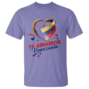 Venezuelan Pride T Shirt Te Amamos Venezuela Flag Heart TS11 Violet Print Your Wear