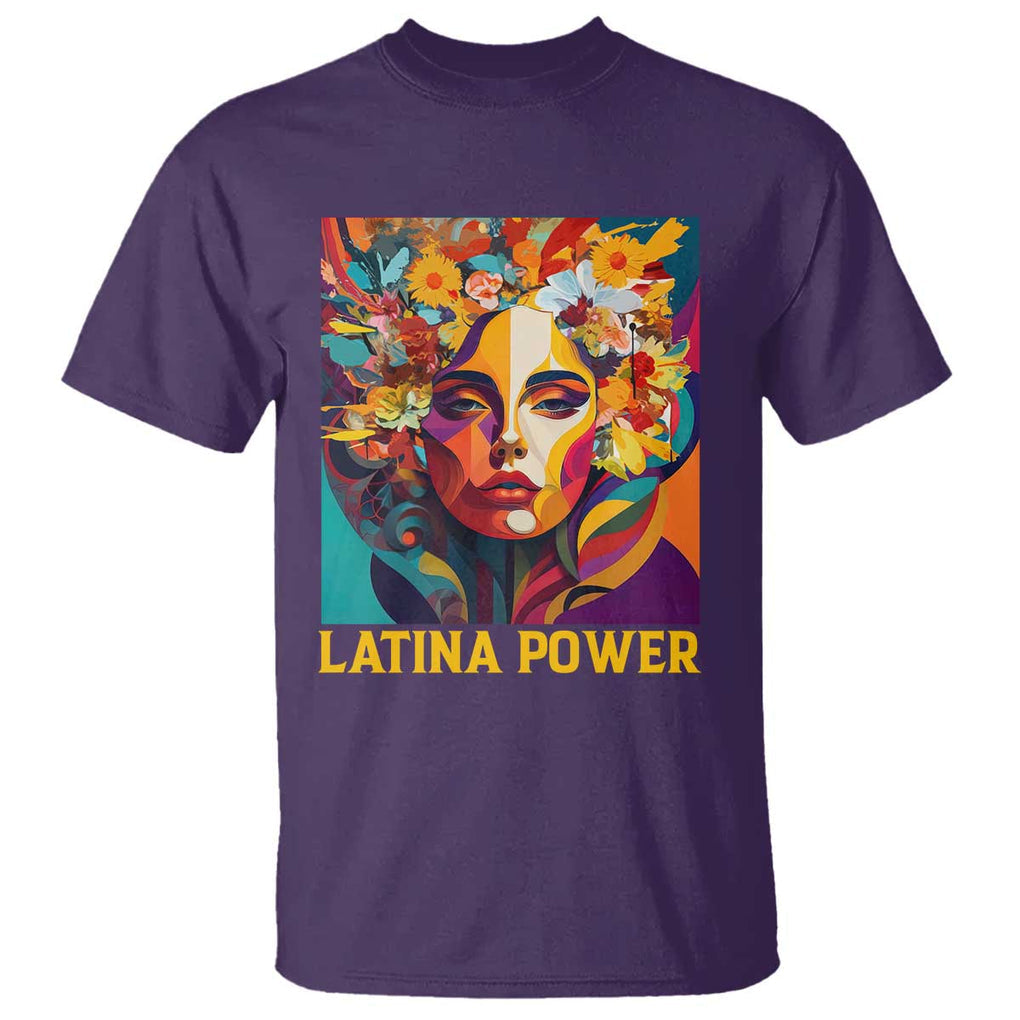 Latina Power T Shirt Hispanic Heritage Month Women Flowers Geometric Painting TS11 Purple Print Your Wear