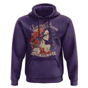 Latina Power Hoodie Hispanic Heritage Month Vintage Women Flowers TS11 Purple Print Your Wear