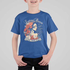 Latina Power T Shirt For Kid Hispanic Heritage Month Vintage Women Flowers TS11 Royal Blue Print Your Wear