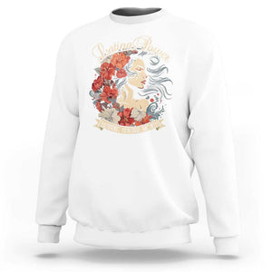 Latina Power Sweatshirt Hispanic Heritage Month Vintage Women Flowers TS11 White Print Your Wear