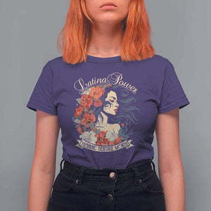 Latina Power T Shirt For Women Hispanic Heritage Month Vintage Women Flowers TS11 Purple Print Your Wear